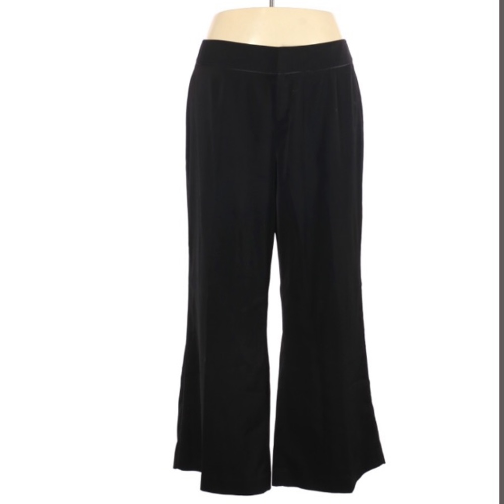 24w Tall Black Wide Leg Trousers